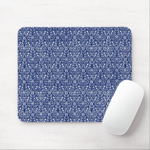 William Morris blue vintage pattern aesthetic  Mouse Pad