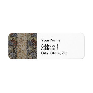 William Morris Bluebell Fabric Botanical Print Return Address Label