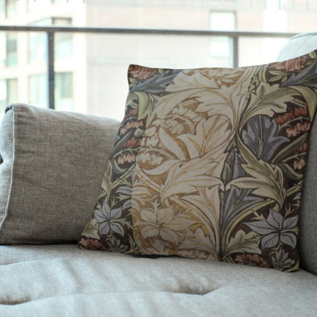 William Morris Bluebell Tapestry Botanical Classic Cushion (Example of William Morris Bluebell pillow in a room)
