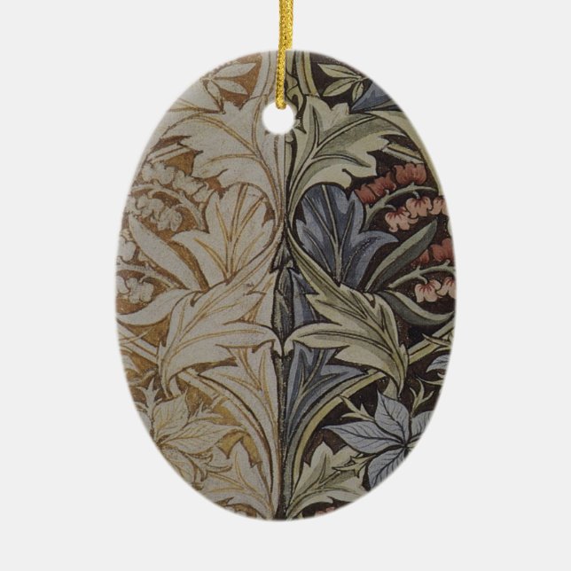 William Morris Bluebell Tapestry Design Ceramic Ornament (Front)