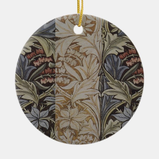 William Morris Bluebell Tapestry Design Ceramic Ornament (Front)