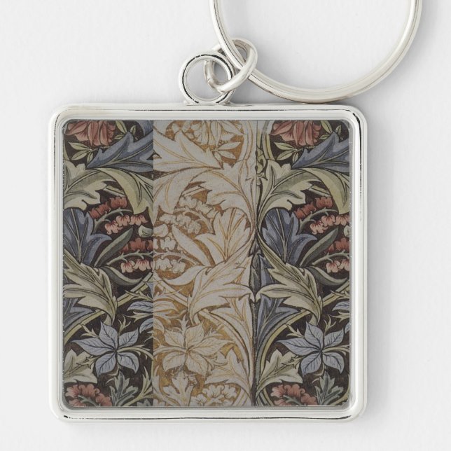 William Morris Bluebell Tapestry Design Key Ring (Front)