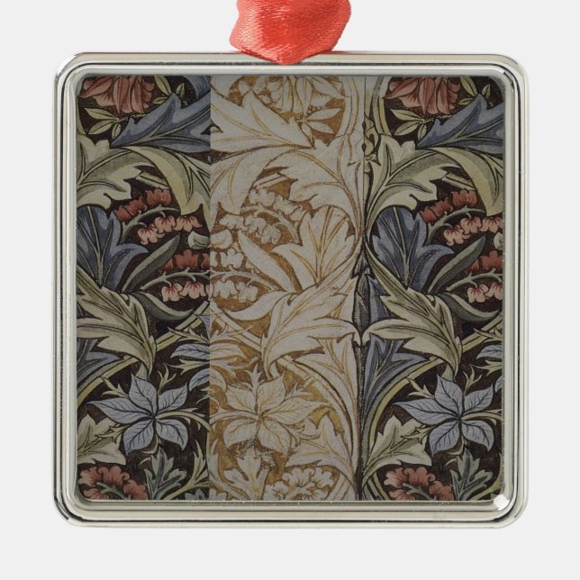 William Morris Bluebell Tapestry Design Metal Ornament (Front)