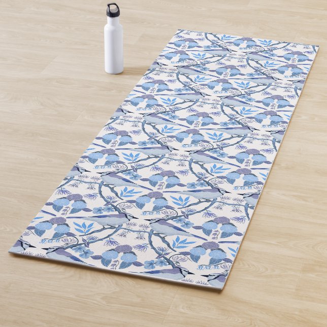 William Morris Bluejay Botanical Peri Colour 2022  Yoga Mat (In Situ)