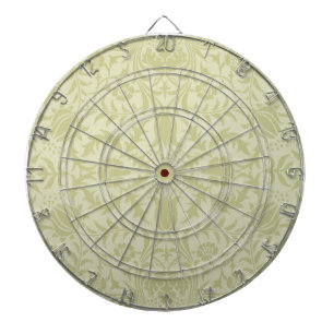 William Morris Borage vintage soft green damask Dartboard