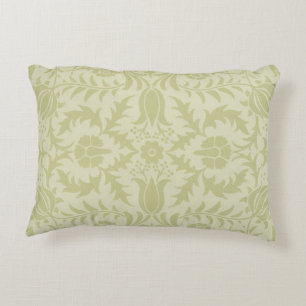William Morris Borage vintage soft green damask Decorative Cushion