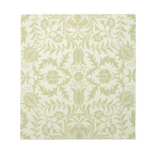 William Morris Borage vintage soft green damask Notepad