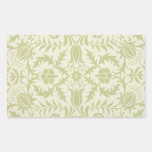 William Morris Borage vintage soft green damask Rectangular Sticker