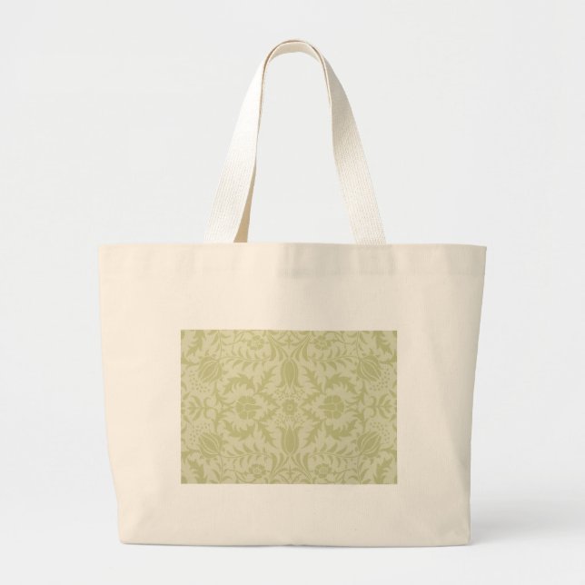 William Morris Borage Wedding Soft Green Large Tote Bag (Front)