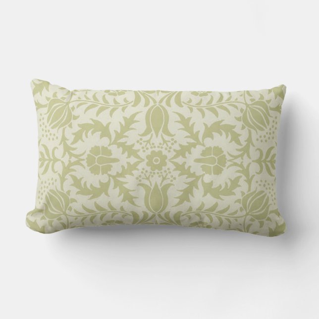 William Morris Borage Wedding Soft Green Lumbar Cushion (Front)