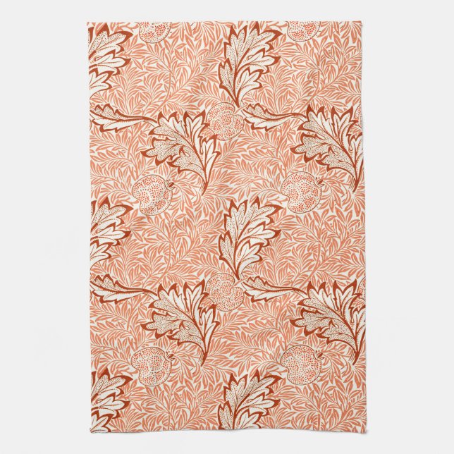 William Morris Botanical Apple Design Tea Towel (Vertical)