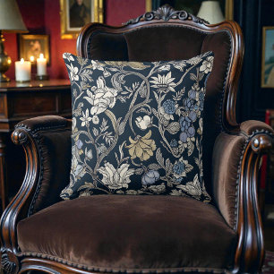 William Morris Botanical Damask Pattern Cushion