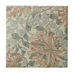 William * Morris Botantical Pink Green Ceramic Tile