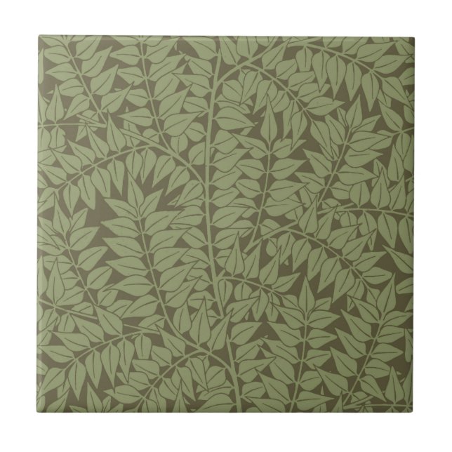 William Morris Branch Art Nouveau Classic Design Ceramic Tile (Front)
