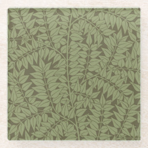 William Morris Branch Art Nouveau Classic Design Glass Coaster