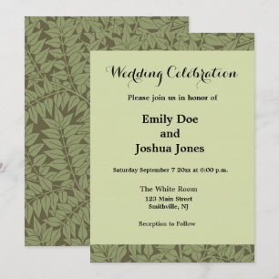 William Morris Branch Art Nouveau Classic Design Invitation