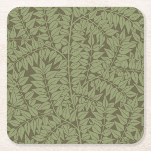 William Morris Branch Art Nouveau Classic Design Square Paper Coaster