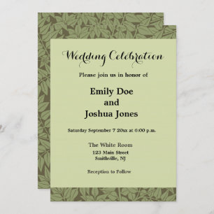 William Morris Branch Leaves Wallpaper Invitation