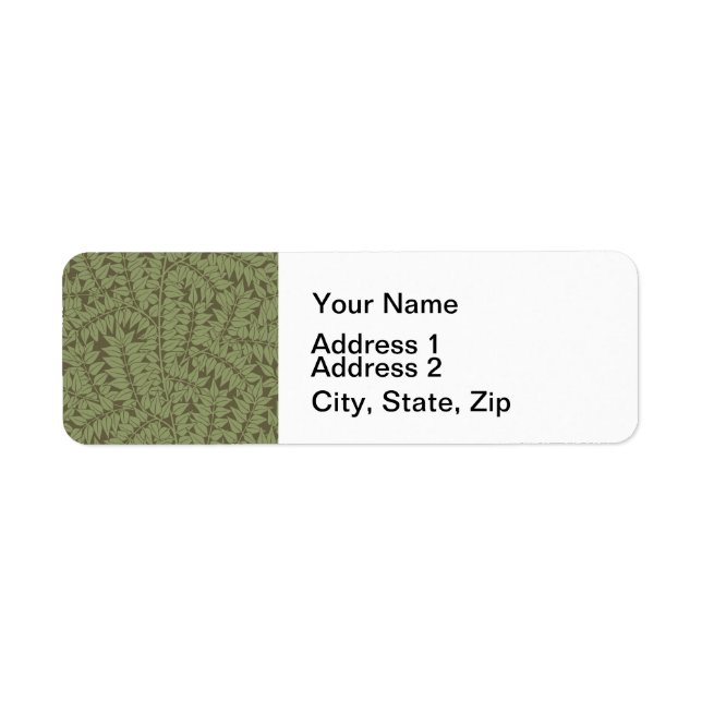 William Morris Branch Leaves Wallpaper Return Address Label (Front)
