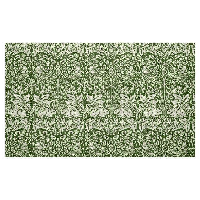 William Morris Brer Rabbit Dark Green Pattern Fabric (Fat Quarter)