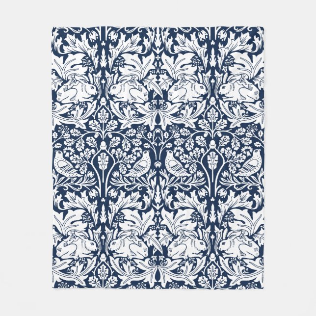 William Morris Brer Rabbit Pattern  Fleece Blanket (Front)