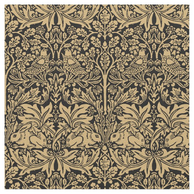 William Morris Brer Rabbit Vintage Pattern Fabric (Close Up)