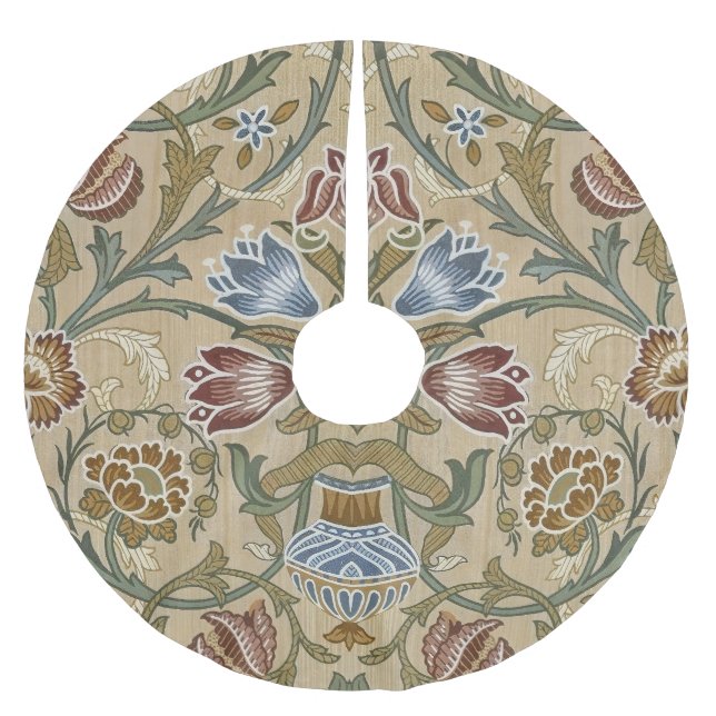 William Morris Brocade Elegant Garden Classic Brushed Polyester Tree Skirt (Front)
