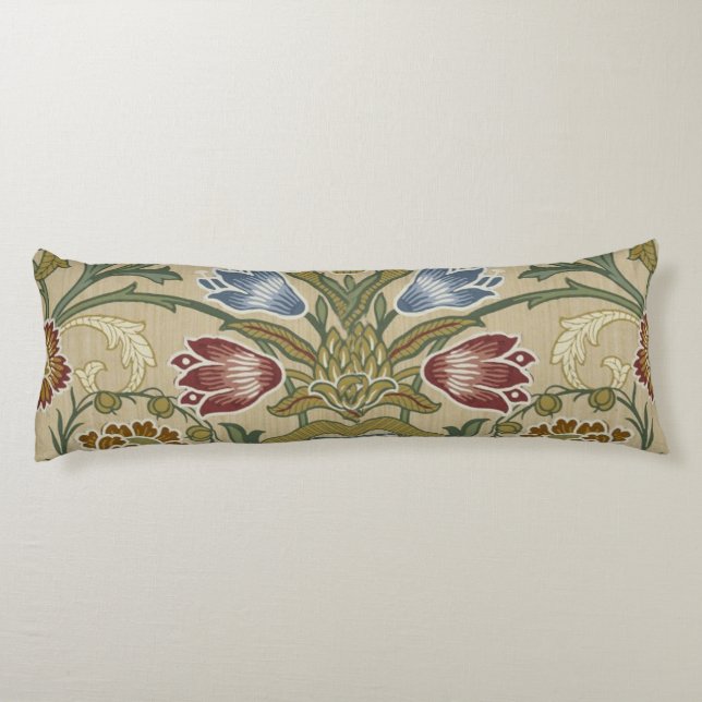 William Morris Brocade Floral Wallpaper Pattern Body Cushion (Back)