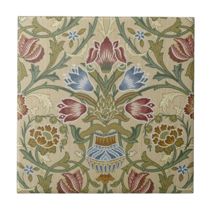 William Morris Brocade Floral Wallpaper Pattern Ceramic Tile
