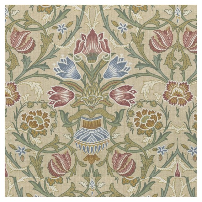 William Morris Brocade Floral Wallpaper Pattern Fabric (Close Up)