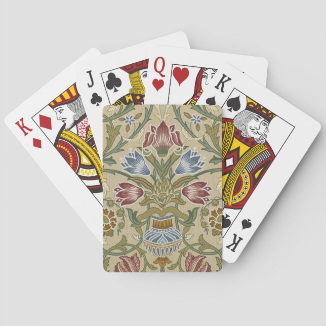 William Morris Brocade Floral Wallpaper Pattern Playing Cards (Back)