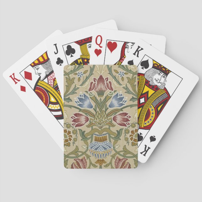 William Morris Brocade Floral Wallpaper Pattern Playing Cards (Back)