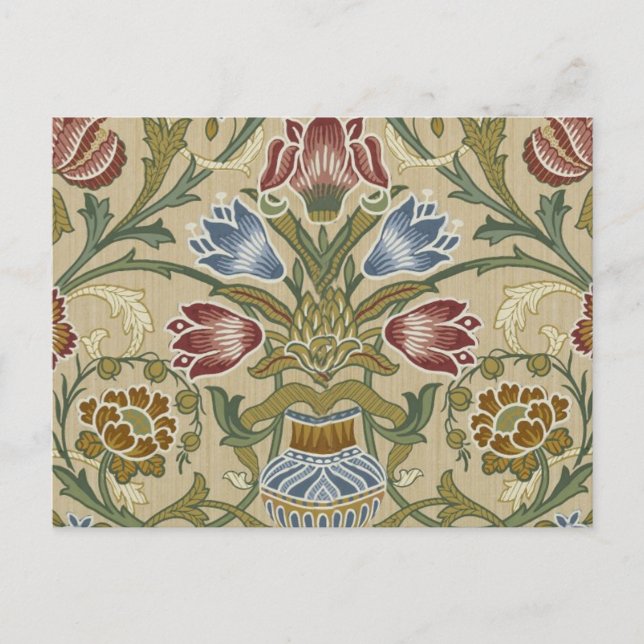 William Morris Brocade Floral Wallpaper Pattern Postcard (Front)
