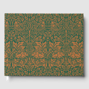 William Morris Brother Rabbit Amber Black Pattern Guest Book