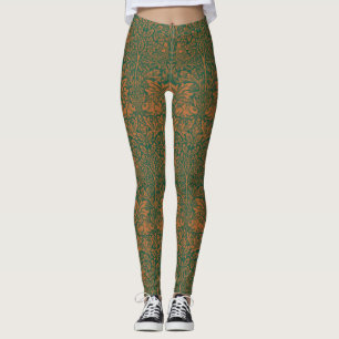 William Morris Brother Rabbit Amber Black Pattern Leggings