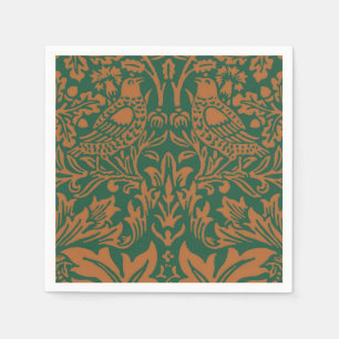 William Morris Brother Rabbit Amber Black Pattern Napkin