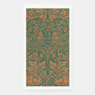 William Morris Brother Rabbit Amber Black Pattern Napkin
