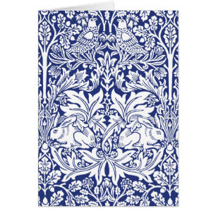 William Morris Brother Rabbit Blue Vintage Pattern