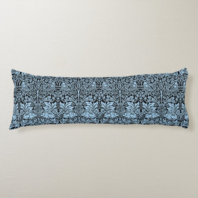 William Morris Brother Rabbit Light Blue Black Body Cushion (Front)