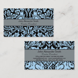 William Morris Brother Rabbit Light Blue Black Business Card