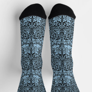 William Morris Brother Rabbit Light Blue Black Socks