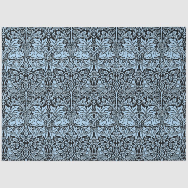William Morris Brother Rabbit Light Blue Black Tissue Paper (Front)