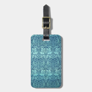 William Morris Brother Rabbit Pattern in Blue Luggage Tag