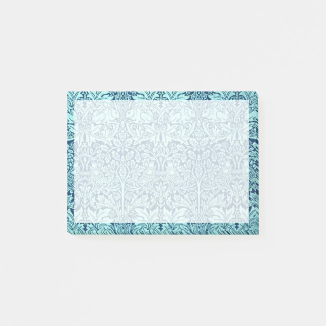 William Morris Brother Rabbit Pattern in Blue Post-it Notes (Front)