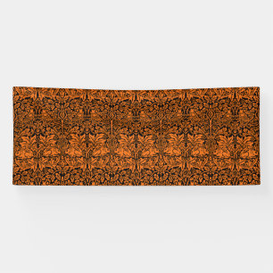 William Morris Brother Rabbit Rust Black Pattern Banner