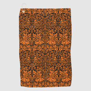 William Morris Brother Rabbit Rust Black Pattern Golf Towel