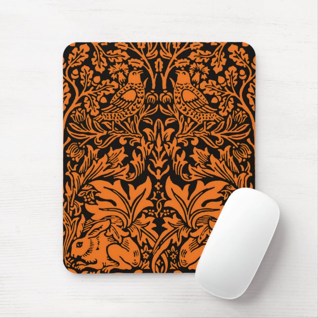 William Morris Brother Rabbit Rust Black Pattern Mouse Pad (With Mouse)
