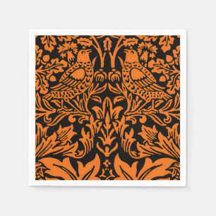 William Morris Brother Rabbit Rust Black Pattern Napkin