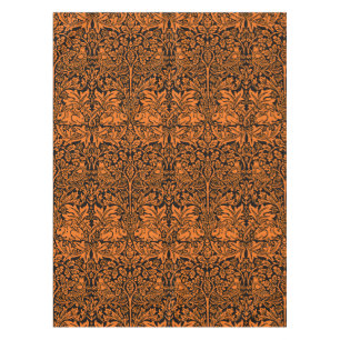 William Morris Brother Rabbit Rust Black Pattern Tablecloth