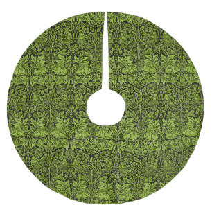 William Morris Brother Rabbit Sage Green Black Brushed Polyester Tree Skirt
